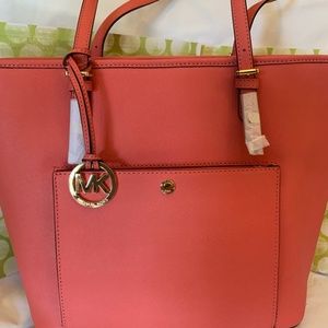 Michael Kors Jet Set large tote  with tags grapefruit color